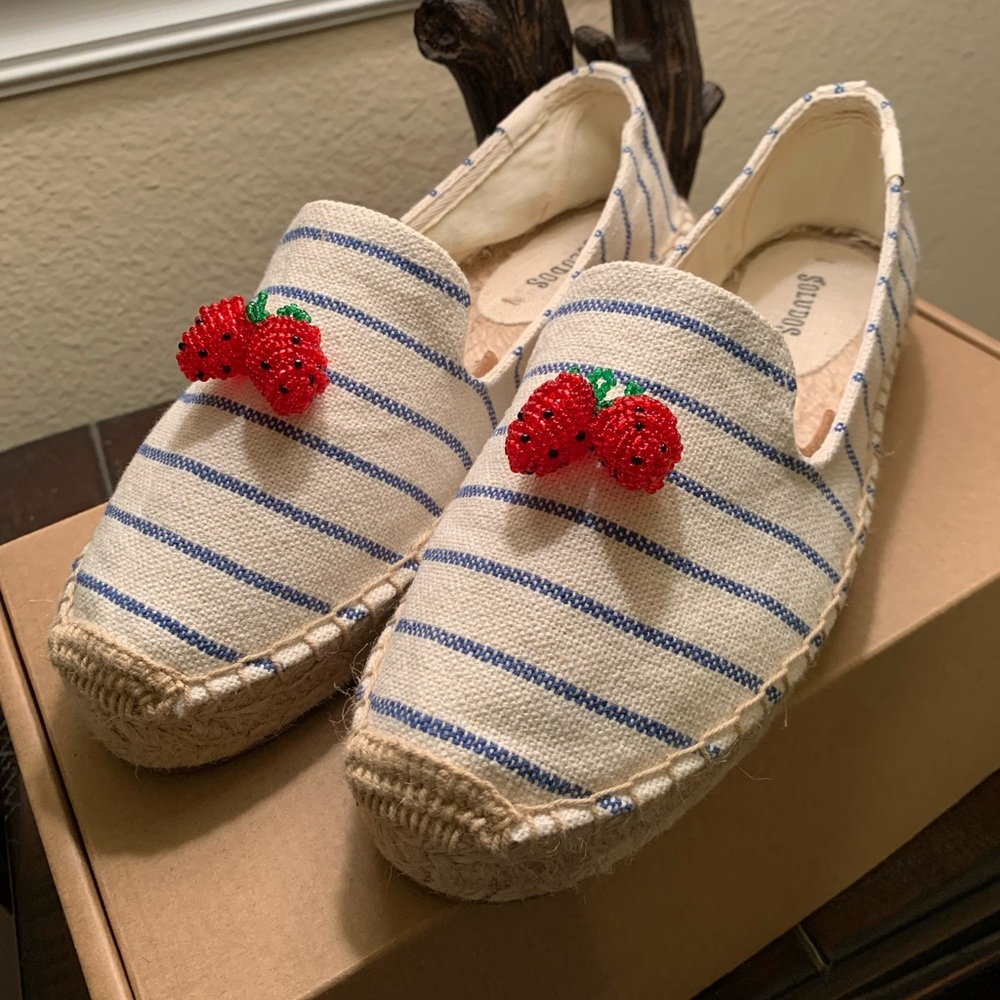 Soludos Strawberry Striped Platforms Espadrilles